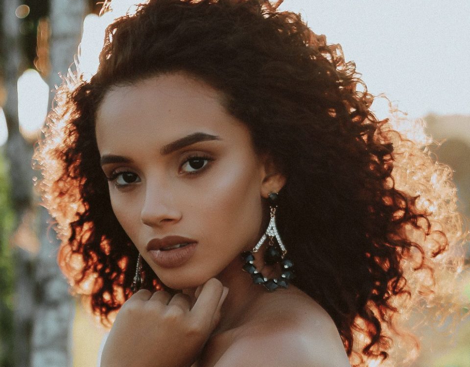 woman wearing black with a hair makeover during Spring